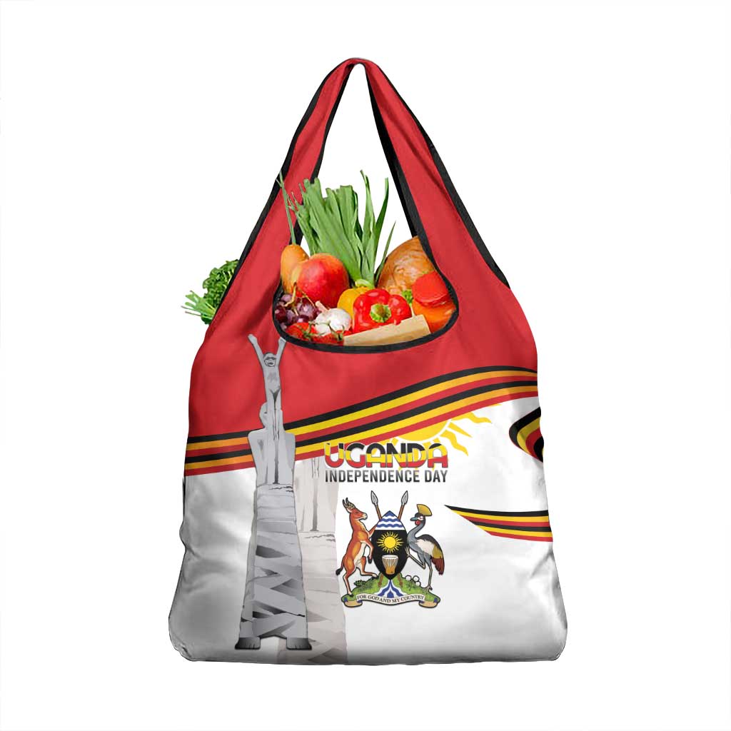 Uganda Independence Day Grocery Bag Independence Monument - Coat Of Arms - Wonder Print Shop