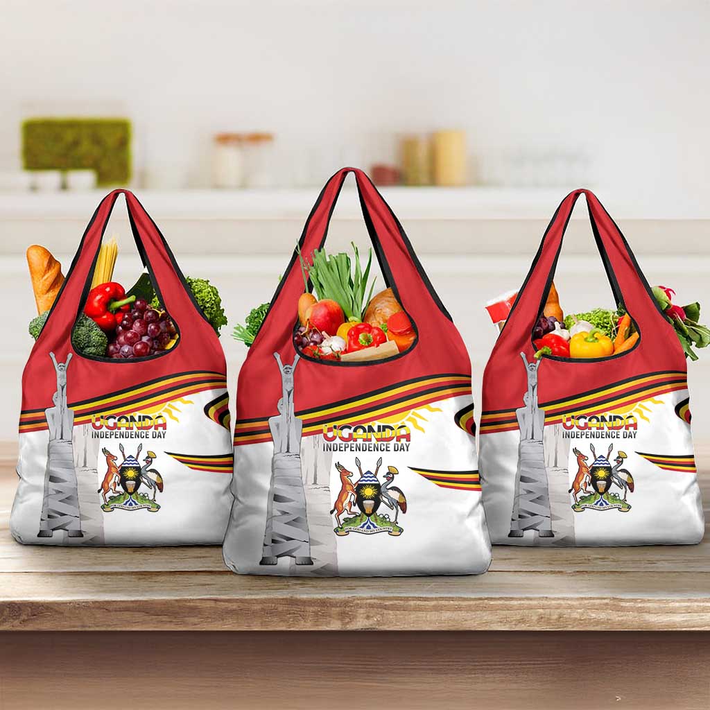 Uganda Independence Day Grocery Bag Independence Monument - Coat Of Arms - Wonder Print Shop