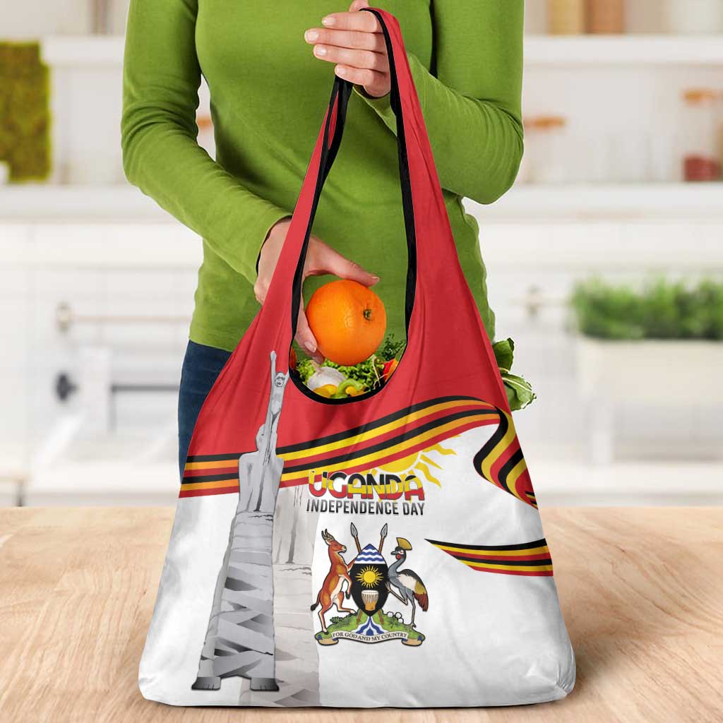 Uganda Independence Day Grocery Bag Independence Monument - Coat Of Arms - Wonder Print Shop