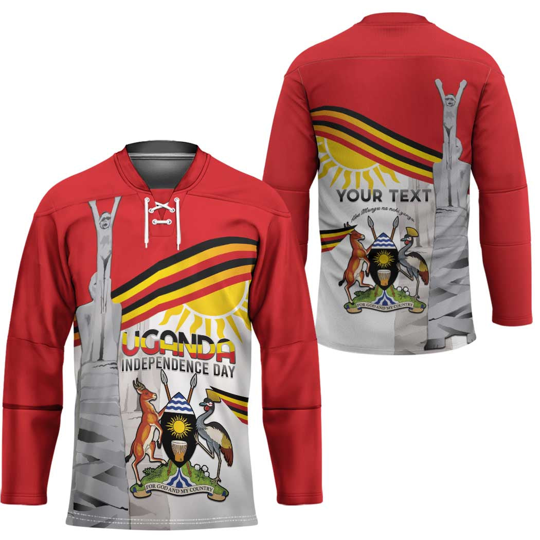 Personalized Uganda Independence Day Hockey Jersey Independence Monument - Coat Of Arms - Wonder Print Shop