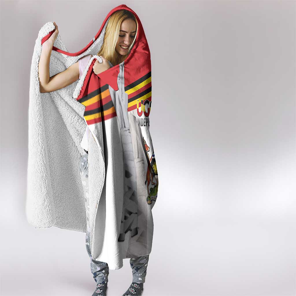 Uganda Independence Day Hooded Blanket Independence Monument - Coat Of Arms - Wonder Print Shop