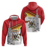 Personalized Uganda Independence Day Hoodie Independence Monument - Coat Of Arms - Wonder Print Shop