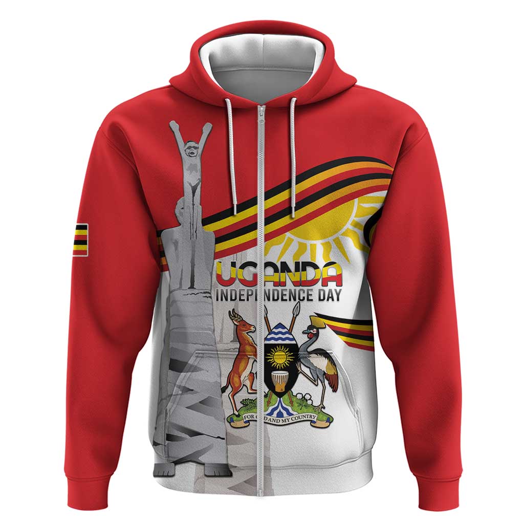Personalized Uganda Independence Day Hoodie Independence Monument - Coat Of Arms - Wonder Print Shop