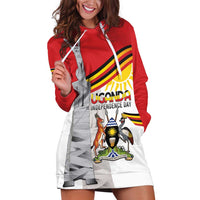 Personalized Uganda Independence Day Hoodie Dress Independence Monument - Coat Of Arms - Wonder Print Shop