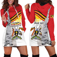 Personalized Uganda Independence Day Hoodie Dress Independence Monument - Coat Of Arms - Wonder Print Shop