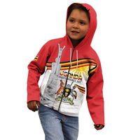 Personalized Uganda Independence Day Kid Hoodie Independence Monument - Coat Of Arms - Wonder Print Shop