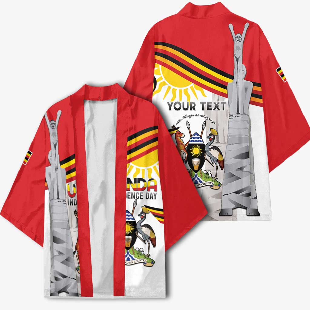 Personalized Uganda Independence Day Kimono Independence Monument - Coat Of Arms - Wonder Print Shop