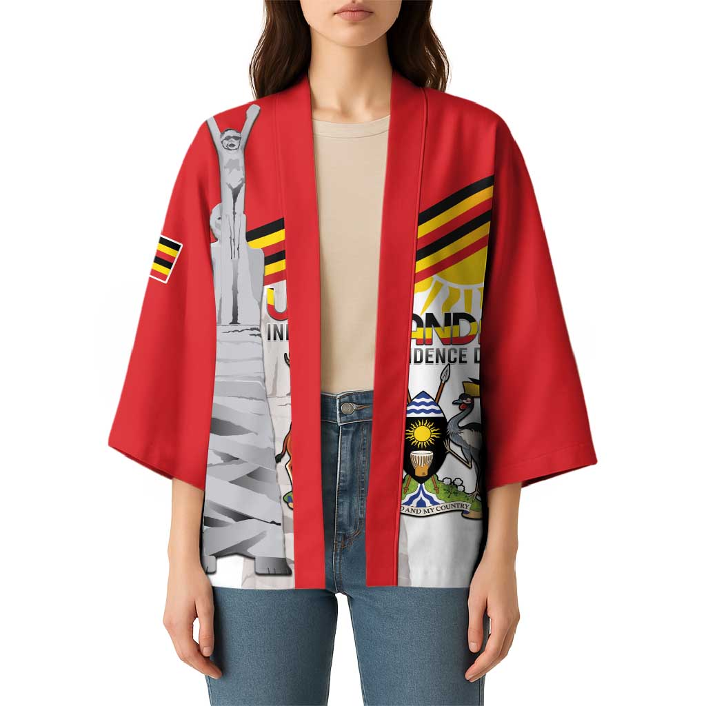 Personalized Uganda Independence Day Kimono Independence Monument - Coat Of Arms - Wonder Print Shop