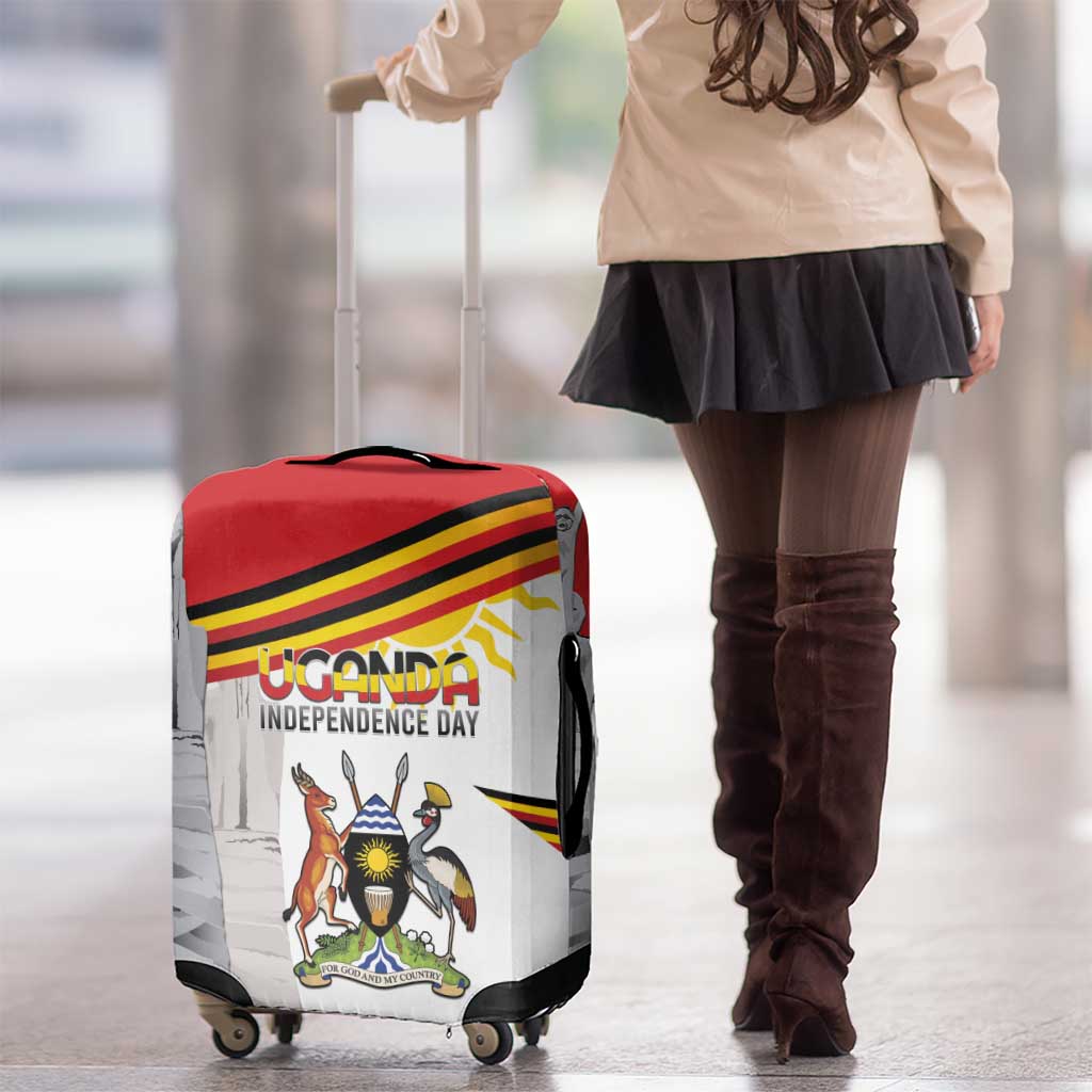 Uganda Independence Day Luggage Cover Independence Monument - Coat Of Arms - Wonder Print Shop
