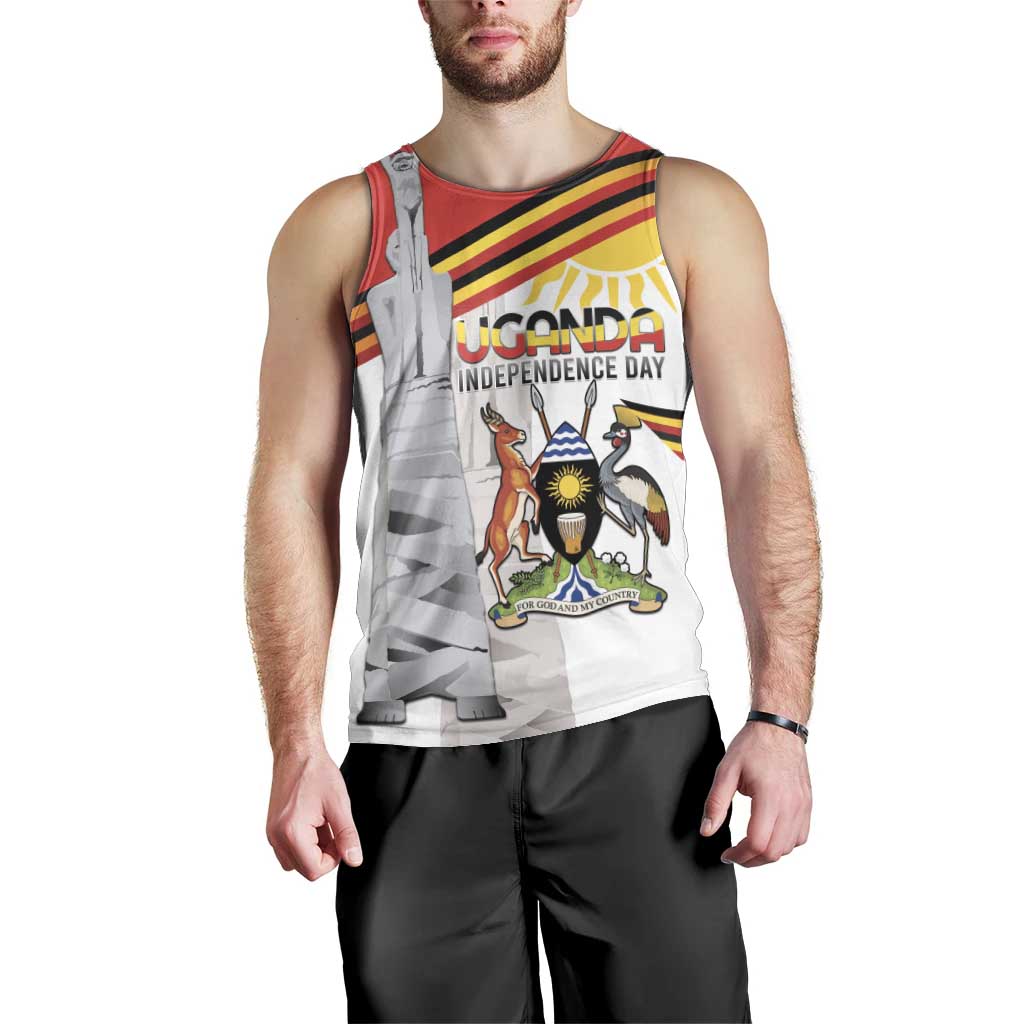 Personalized Uganda Independence Day Men Tank Top Independence Monument - Coat Of Arms - Wonder Print Shop