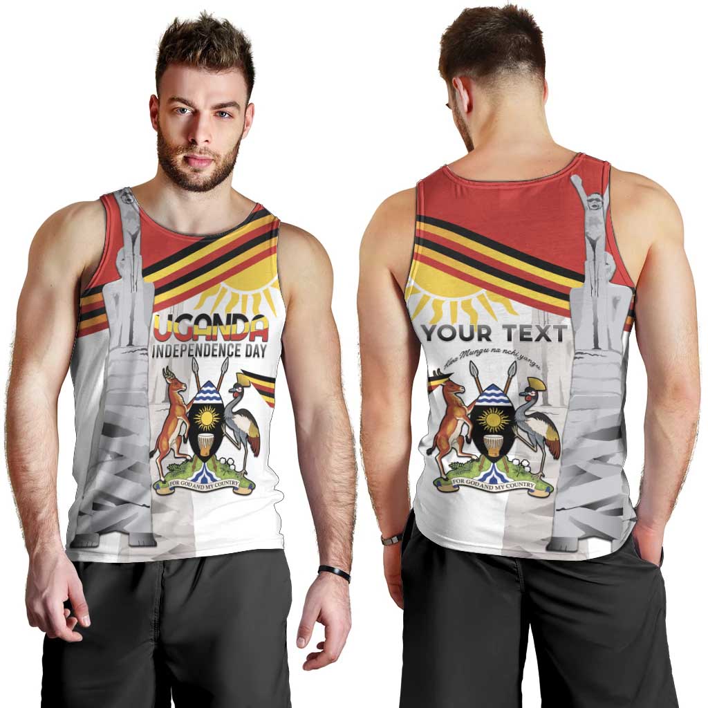 Personalized Uganda Independence Day Men Tank Top Independence Monument - Coat Of Arms - Wonder Print Shop