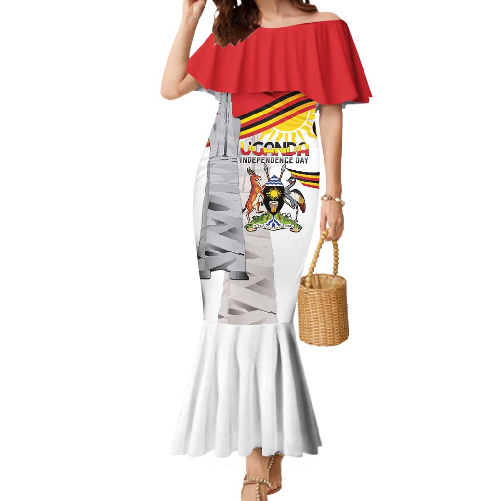 Personalized Uganda Independence Day Mermaid Dress Independence Monument - Coat Of Arms - Wonder Print Shop