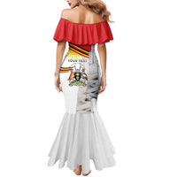 Personalized Uganda Independence Day Mermaid Dress Independence Monument - Coat Of Arms - Wonder Print Shop