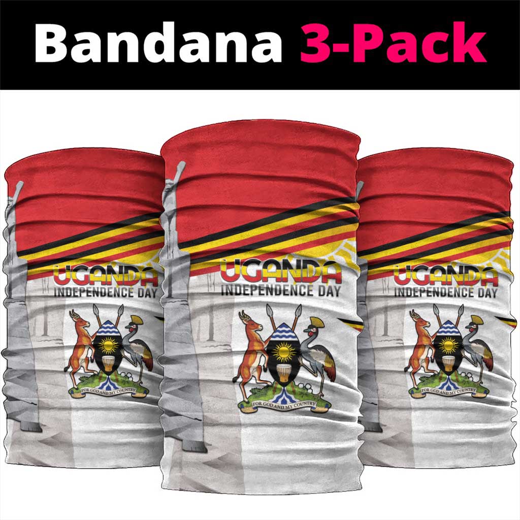 Uganda Independence Day Neck Gaiter Independence Monument - Coat Of Arms - Wonder Print Shop