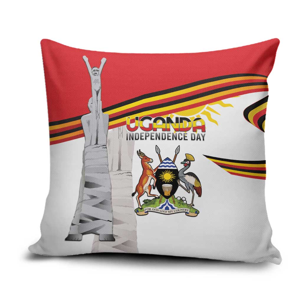 Uganda Independence Day Pillow Cover Independence Monument - Coat Of Arms - Wonder Print Shop