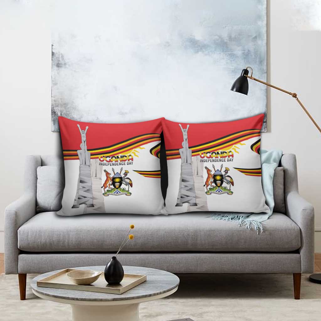 Uganda Independence Day Pillow Cover Independence Monument - Coat Of Arms - Wonder Print Shop