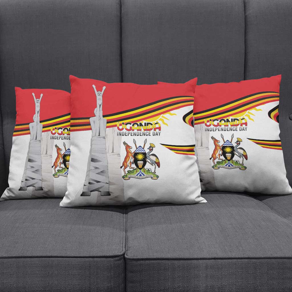 Uganda Independence Day Pillow Cover Independence Monument - Coat Of Arms - Wonder Print Shop