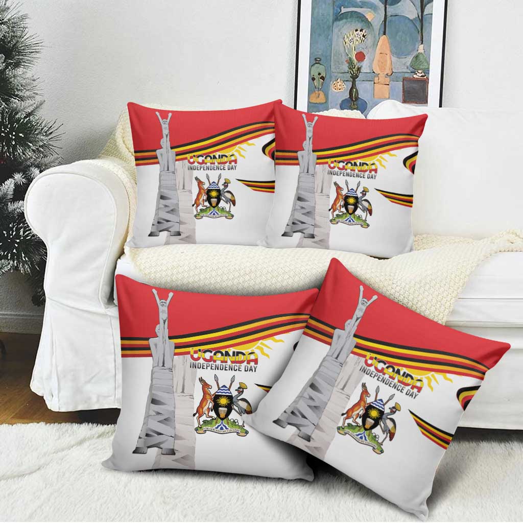 Uganda Independence Day Pillow Cover Independence Monument - Coat Of Arms - Wonder Print Shop