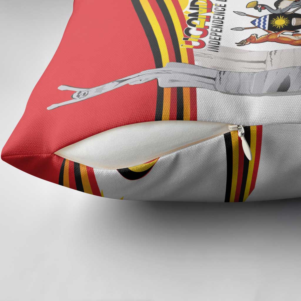 Uganda Independence Day Pillow Cover Independence Monument - Coat Of Arms - Wonder Print Shop