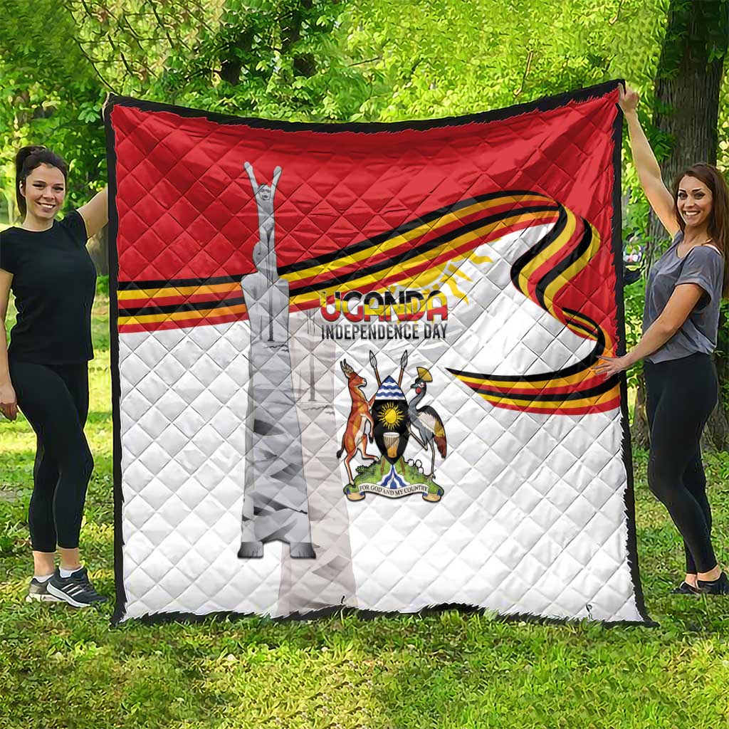 Uganda Independence Day Quilt Independence Monument - Coat Of Arms - Wonder Print Shop