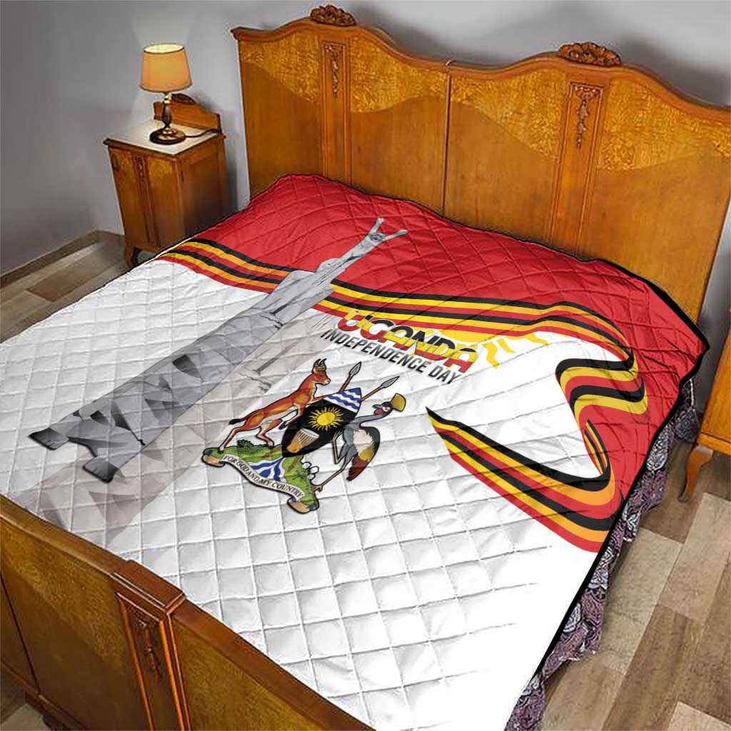 Uganda Independence Day Quilt Independence Monument - Coat Of Arms - Wonder Print Shop