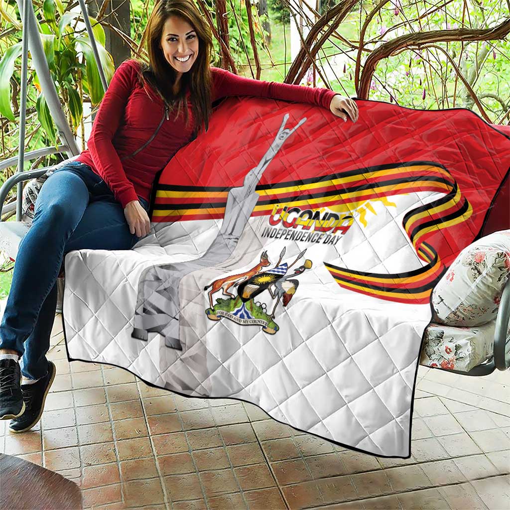 Uganda Independence Day Quilt Independence Monument - Coat Of Arms - Wonder Print Shop