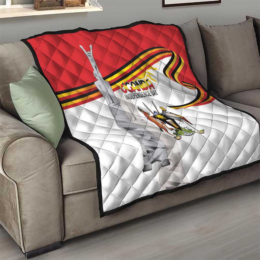 Uganda Independence Day Quilt Independence Monument - Coat Of Arms - Wonder Print Shop