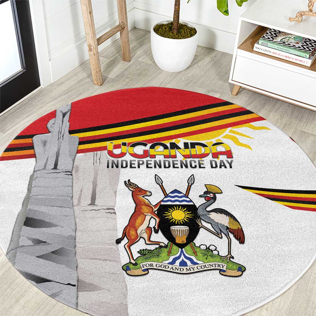 Uganda Independence Day Round Carpet Independence Monument - Coat Of Arms - Wonder Print Shop