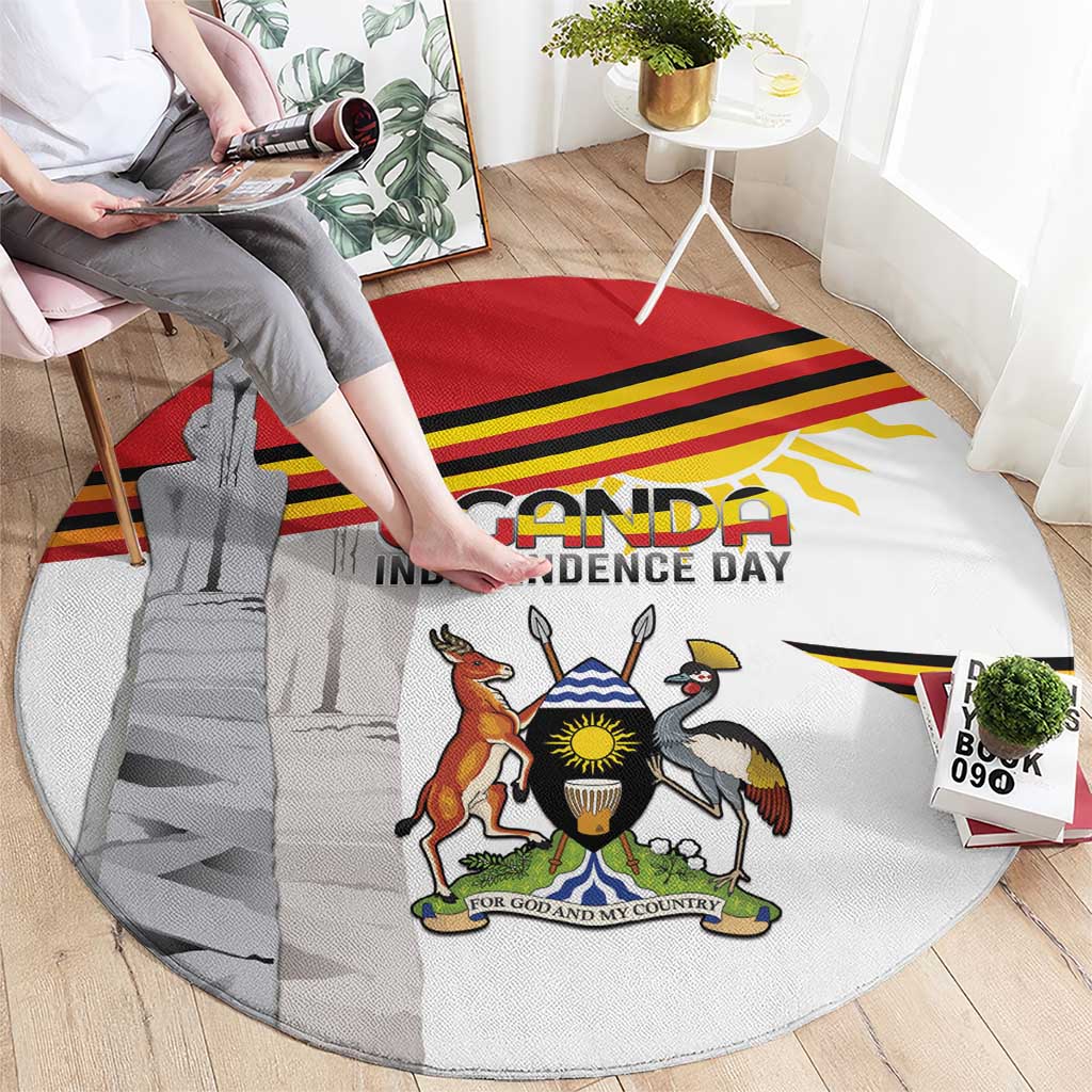 Uganda Independence Day Round Carpet Independence Monument - Coat Of Arms - Wonder Print Shop