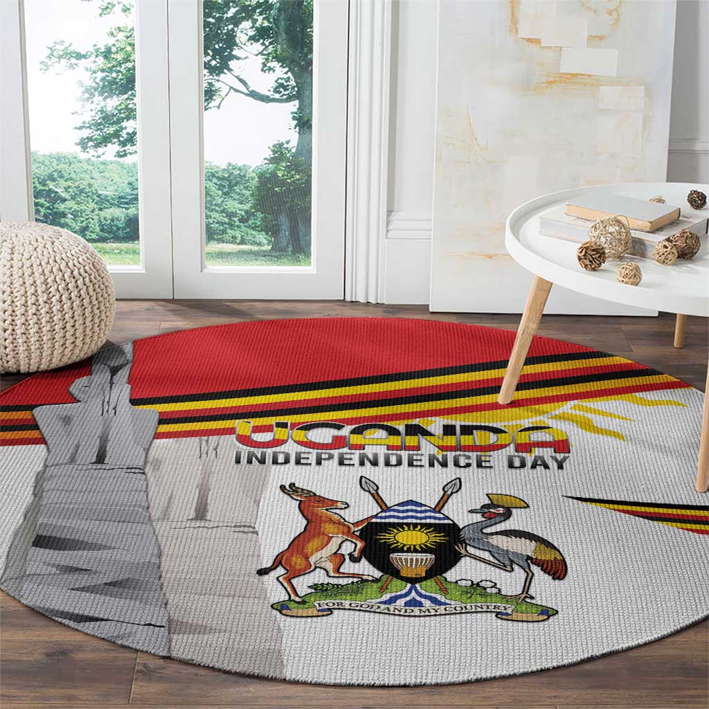 Uganda Independence Day Round Carpet Independence Monument - Coat Of Arms - Wonder Print Shop