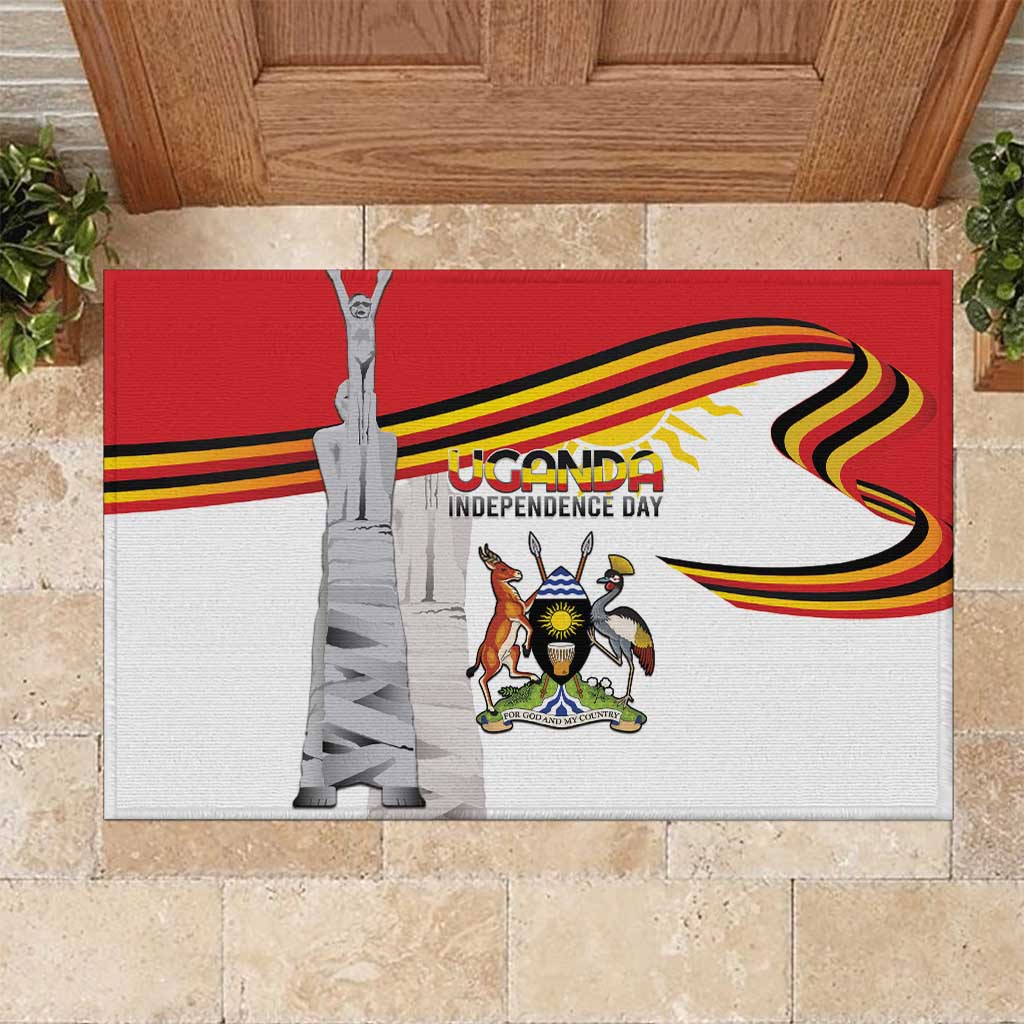 Uganda Independence Day Rubber Doormat Independence Monument - Coat Of Arms - Wonder Print Shop