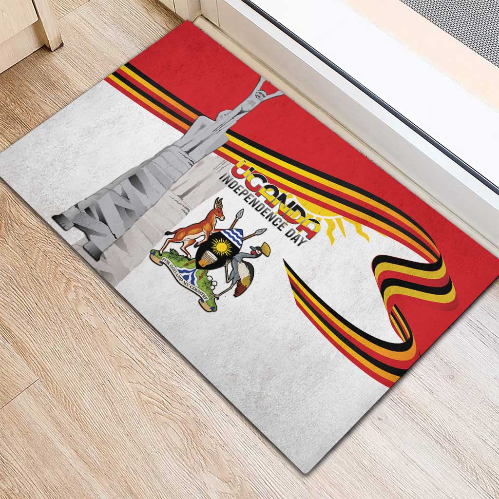 Uganda Independence Day Rubber Doormat Independence Monument - Coat Of Arms - Wonder Print Shop