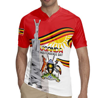 Personalized Uganda Independence Day Rugby Jersey Independence Monument - Coat Of Arms - Wonder Print Shop