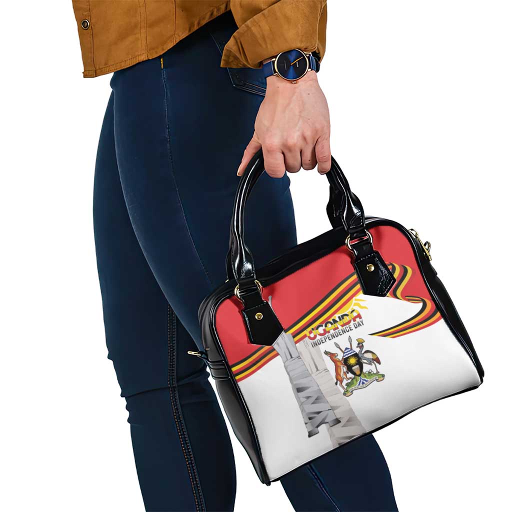 Uganda Independence Day Shoulder Handbag Independence Monument - Coat Of Arms - Wonder Print Shop