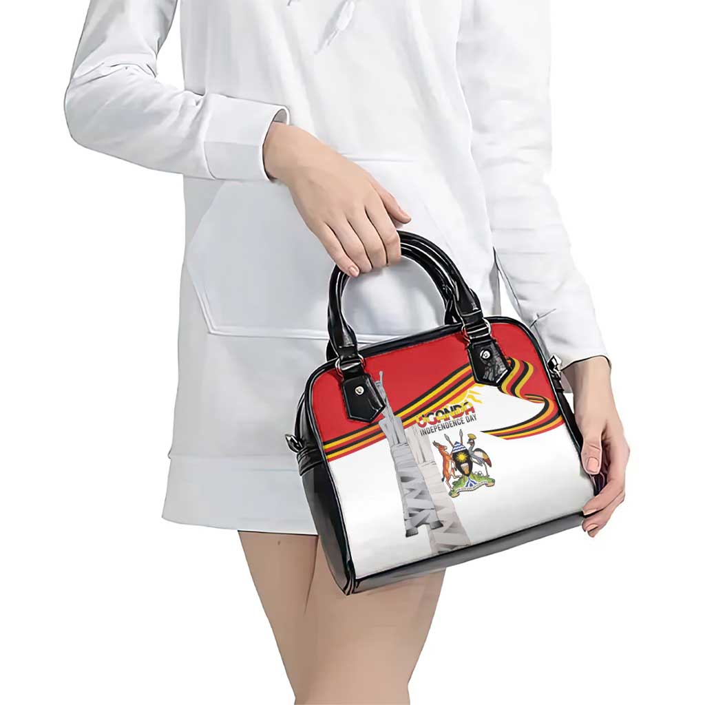Uganda Independence Day Shoulder Handbag Independence Monument - Coat Of Arms - Wonder Print Shop