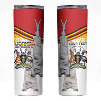 Personalized Uganda Independence Day Skinny Tumbler Independence Monument - Coat Of Arms - Wonder Print Shop