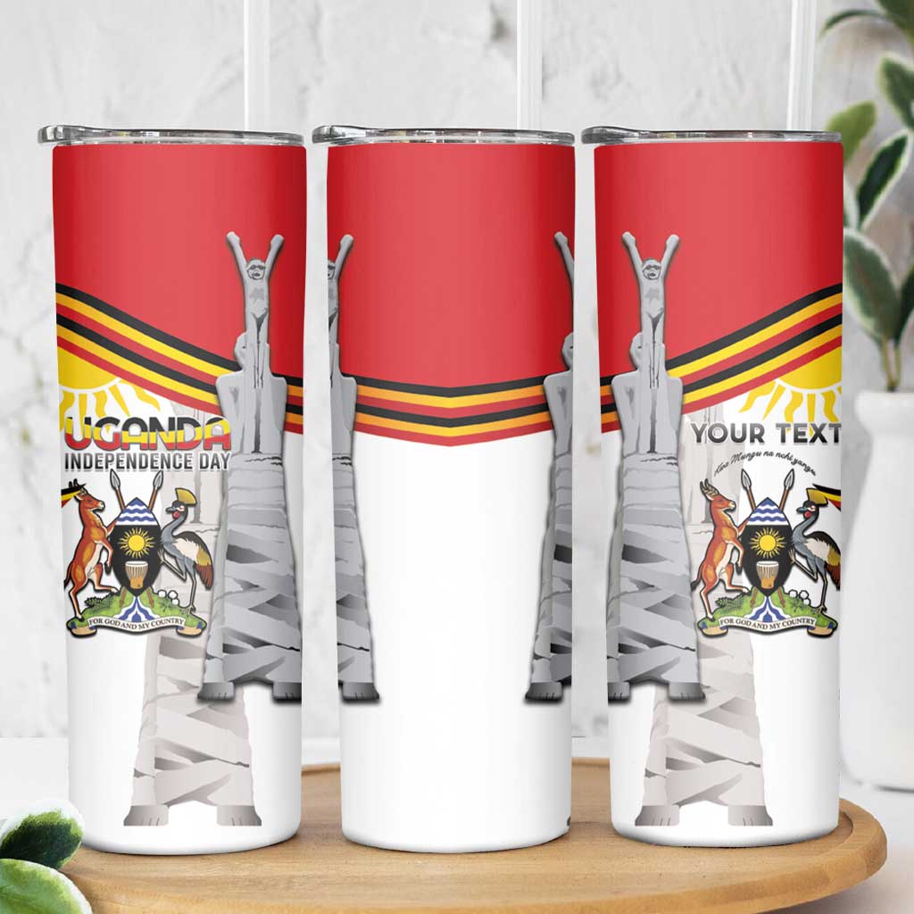 Personalized Uganda Independence Day Skinny Tumbler Independence Monument - Coat Of Arms - Wonder Print Shop
