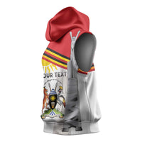 Personalized Uganda Independence Day Sleeveless Hoodie Independence Monument - Coat Of Arms - Wonder Print Shop
