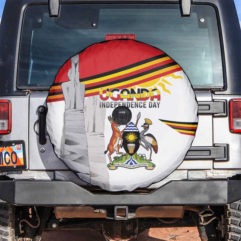 Uganda Independence Day Spare Tire Cover Independence Monument - Coat Of Arms - Wonder Print Shop