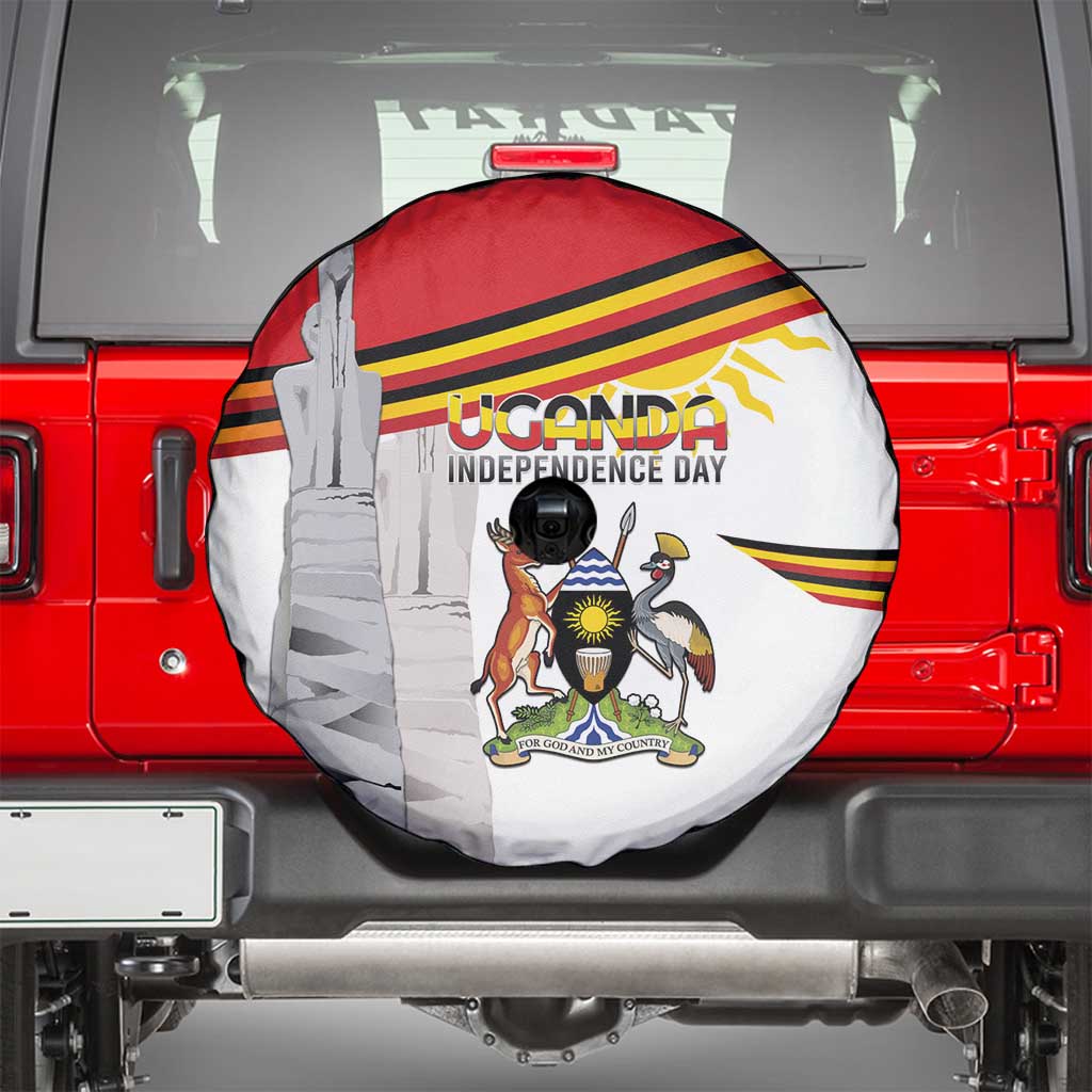 Uganda Independence Day Spare Tire Cover Independence Monument - Coat Of Arms - Wonder Print Shop