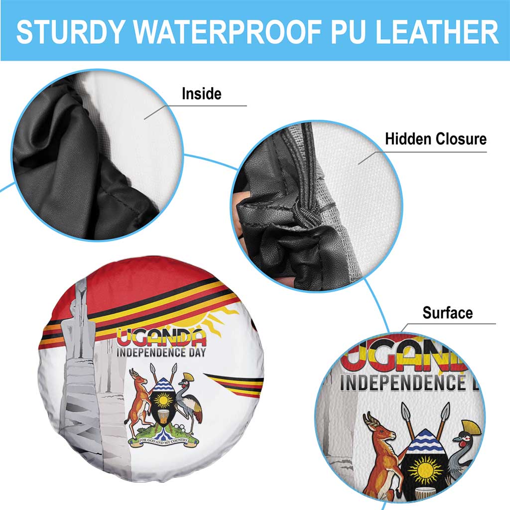 Uganda Independence Day Spare Tire Cover Independence Monument - Coat Of Arms - Wonder Print Shop