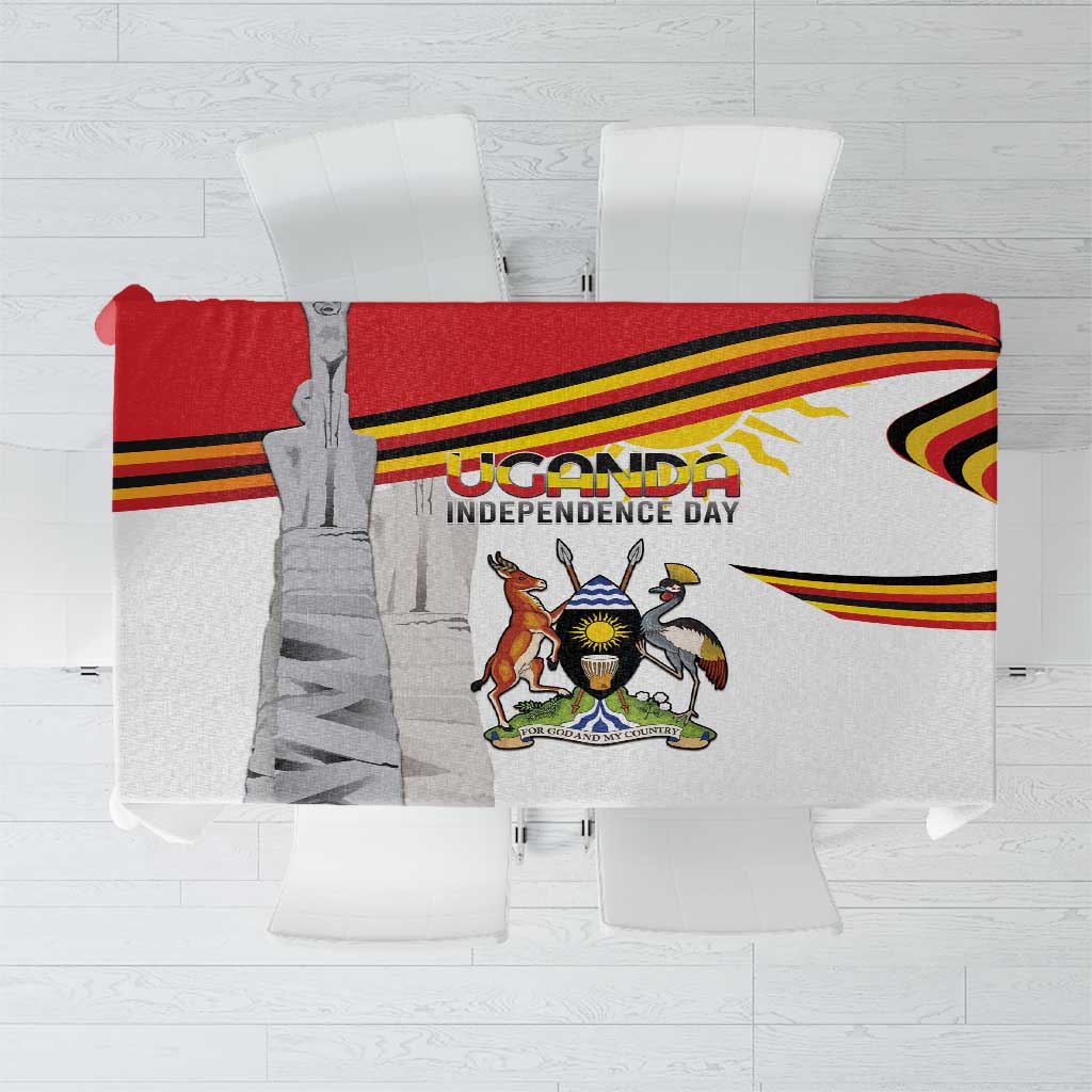 Uganda Independence Day Tablecloth Independence Monument - Coat Of Arms - Wonder Print Shop