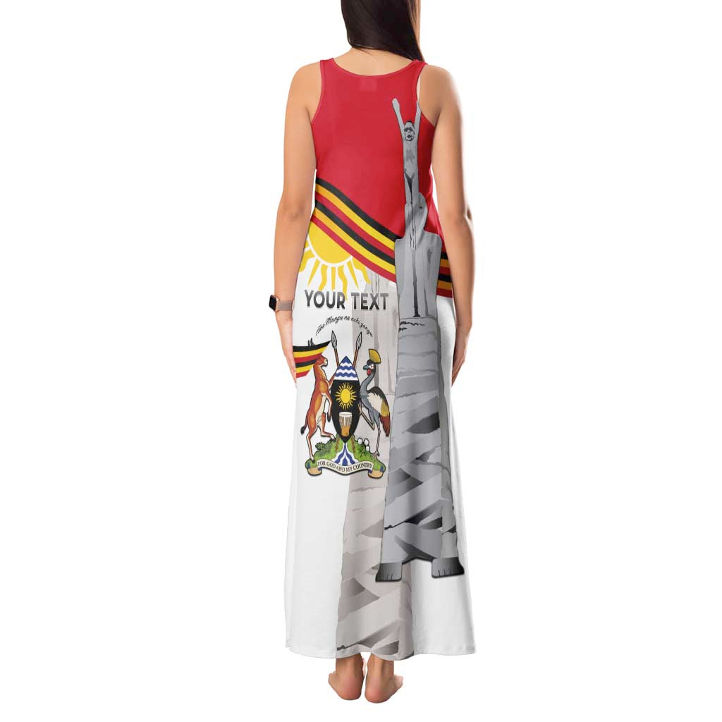 Personalized Uganda Independence Day Tank Maxi Dress Independence Monument - Coat Of Arms - Wonder Print Shop
