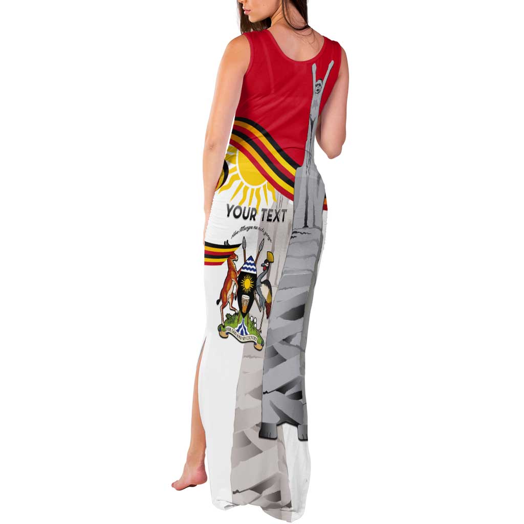 Personalized Uganda Independence Day Tank Maxi Dress Independence Monument - Coat Of Arms - Wonder Print Shop