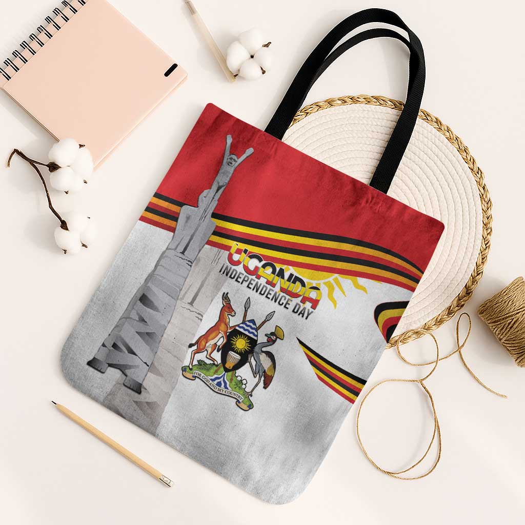 Uganda Independence Day Tote Bag Independence Monument - Coat Of Arms - Wonder Print Shop