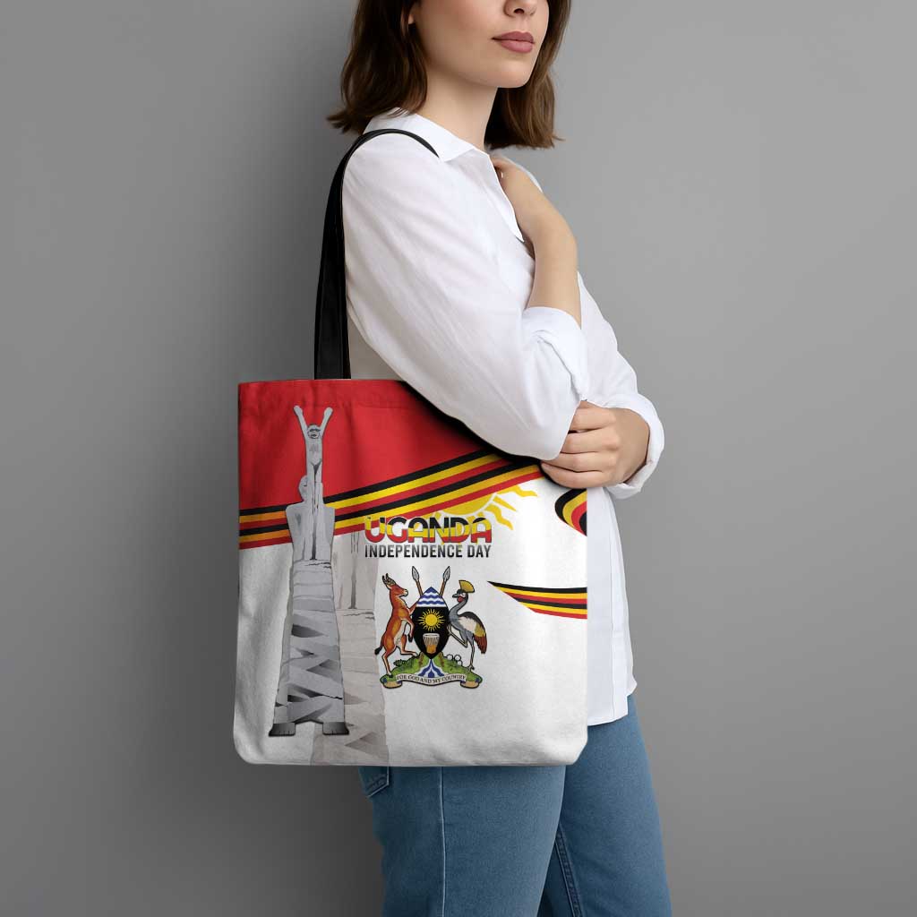 Uganda Independence Day Tote Bag Independence Monument - Coat Of Arms - Wonder Print Shop