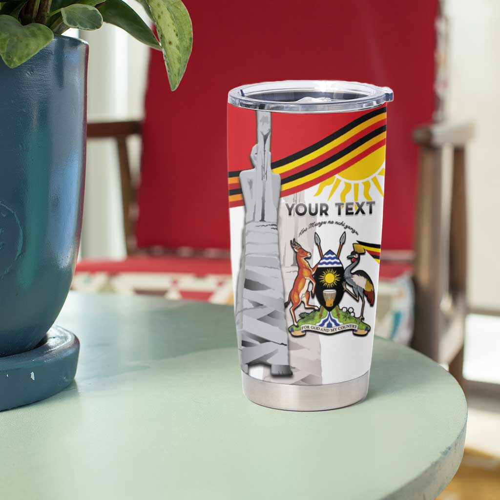 Personalized Uganda Independence Day Tumbler Cup Independence Monument - Coat Of Arms - Wonder Print Shop