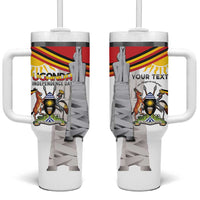 Personalized Uganda Independence Day Tumbler With Handle Independence Monument - Coat Of Arms - Wonder Print Shop