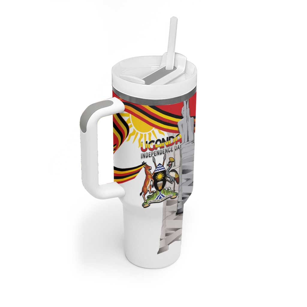 Personalized Uganda Independence Day Tumbler With Handle Independence Monument - Coat Of Arms - Wonder Print Shop