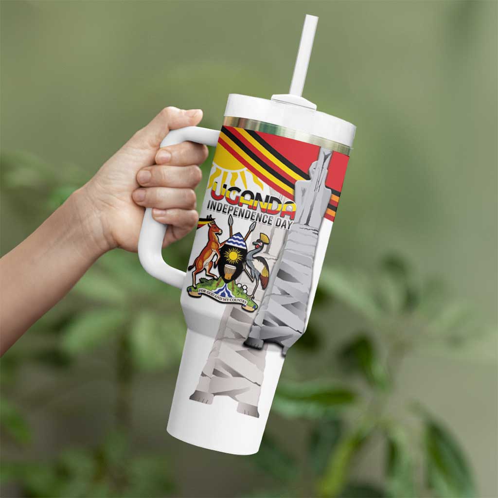 Personalized Uganda Independence Day Tumbler With Handle Independence Monument - Coat Of Arms - Wonder Print Shop